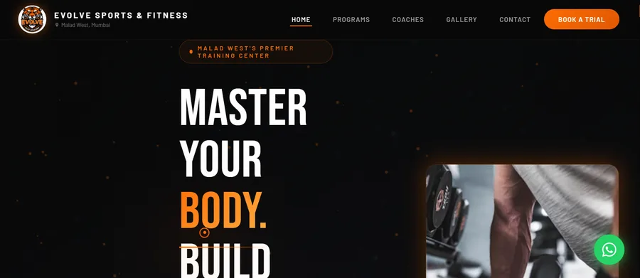 Evolve Sports & Fitness — after redesign